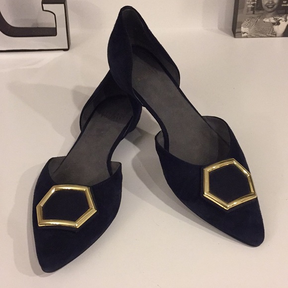 Stuart Weitzman Shoes - Stuart Weitzman Hexus Navy suede d’orsay flats, 9M